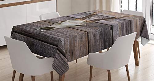 ABAKUHAUS Hirsch Tischdecke, Rustic Antlers auf Holz, Personalisierter Druck mit Klaren Farben Waschbar Wasserfest kein Verblassen, 140 x 200 cm, Beige Braun ABAKUHAUS Hirsch Tischdecke, Rustic Antlers auf Holz, Personalisierter Druck mit Klaren Farben Waschbar Wasserfest kein Verblassen, 140 x 200 cm, Beige Braun von ABAKUHAUS