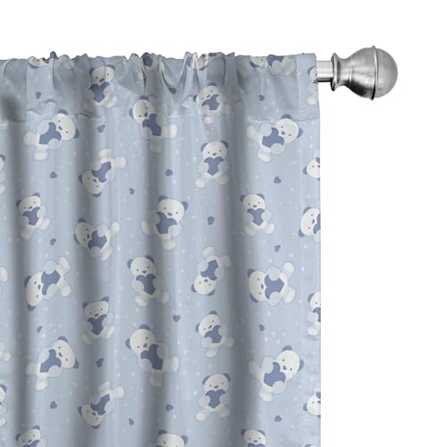 ABAKUHAUS Kindergarten Vorhänge, Gardinen, Teddybären mit Herz, Fensterbehandlungen für Wohnzimmer Schlafzimmer Dekor, 2 Stück 75 cm b x 175 cm h, Kadett-Blau Baby Blue ABAKUHAUS Kindergarten Vorhänge, Gardinen, Teddybären mit Herz, Fensterbehandlungen für Wohnzimmer Schlafzimmer Dekor, 2 Stück 75 cm b x 175 cm h, Kadett-Blau Baby Blue von ABAKUHAUS