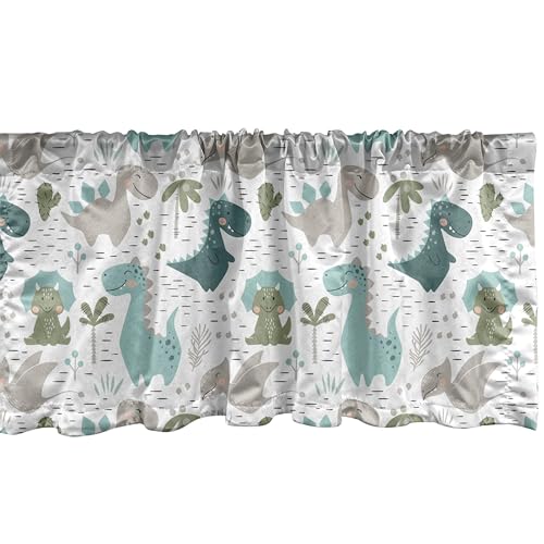 ABAKUHAUS Kindisch Fenster Volant, Smiling Baby-Dinosaurier, Vorhang Volant für Küche Schlafzimmer Dekor mit Stangentasche, 137 cm X 30 cm, Weiß Seafoam schwachgrau ABAKUHAUS Kindisch Fenster Volant, Smiling Baby-Dinosaurier, Vorhang Volant für Küche Schlafzimmer Dekor mit Stangentasche, 137 cm X 30 cm, Weiß Seafoam schwachgrau von ABAKUHAUS