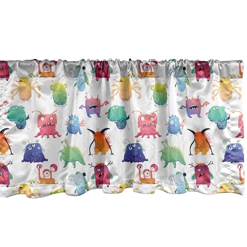 ABAKUHAUS Kindisch Fenster Volant, Verschiedenes Baby-Monster, Vorhang Volant für Küche Schlafzimmer Dekor mit Stangentasche, 137 cm X 45 cm, Mehrfarbig ABAKUHAUS Kindisch Fenster Volant, Verschiedenes Baby-Monster, Vorhang Volant für Küche Schlafzimmer Dekor mit Stangentasche, 137 cm X 45 cm, Mehrfarbig von ABAKUHAUS