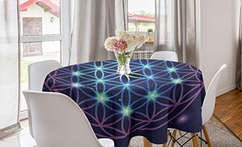 ABAKUHAUS Mandala Runde Tischdecke, Ombre Blume des Lebens, Kreis Tischdecke Abdeckung für Esszimmer Küche Dekoration, 150 cm, Pale Blue Violet Indigo ABAKUHAUS Mandala Runde Tischdecke, Ombre Blume des Lebens, Kreis Tischdecke Abdeckung für Esszimmer Küche Dekoration, 150 cm, Pale Blue Violet Indigo von ABAKUHAUS