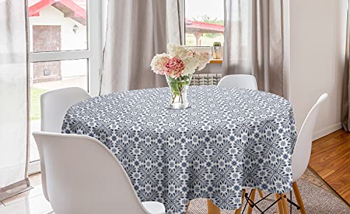 ABAKUHAUS Mosaik Runde Tischdecke, Türkische Volksblumenmotive, Kreis Tischdecke Abdeckung für Esszimmer Küche Dekoration, 150 cm, Weiß schwachgrau Ceil Blau ABAKUHAUS Mosaik Runde Tischdecke, Türkische Volksblumenmotive, Kreis Tischdecke Abdeckung für Esszimmer Küche Dekoration, 150 cm, Weiß schwachgrau Ceil Blau von ABAKUHAUS