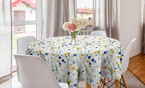 ABAKUHAUS Natur Runde Tischdecke, Mohnblumen Gänseblümchen Rural, Kreis Tischdecke Abdeckung für Esszimmer Küche Dekoration, 150 cm, Pale Grün Gelb Blau ABAKUHAUS Natur Runde Tischdecke, Mohnblumen Gänseblümchen Rural, Kreis Tischdecke Abdeckung für Esszimmer Küche Dekoration, 150 cm, Pale Grün Gelb Blau von ABAKUHAUS