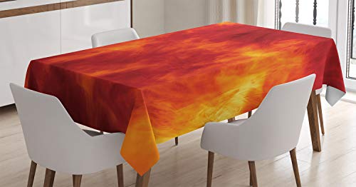 ABAKUHAUS Orange Tischdecke, Feuer und Flammen Entwurf, Schmutzabweisent mit Modernster Druck Technologie Waschbar Klare Farben, 140 x 170 cm, Orange Gelb ABAKUHAUS Orange Tischdecke, Feuer und Flammen Entwurf, Schmutzabweisent mit Modernster Druck Technologie Waschbar Klare Farben, 140 x 170 cm, Orange Gelb von ABAKUHAUS