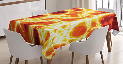 ABAKUHAUS Orange Tischdecke, Heißes brennendes Lava-Feuer, Für den Inn und Outdoor Bereich geeignet Waschbar Druck Klar Kein Verblassen, 140 x 240 cm, Orange Gelb ABAKUHAUS Orange Tischdecke, Heißes brennendes Lava-Feuer, Für den Inn und Outdoor Bereich geeignet Waschbar Druck Klar Kein Verblassen, 140 x 240 cm, Orange Gelb von ABAKUHAUS