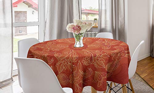ABAKUHAUS Red Mandala Runde Tischdecke, Vibrant Gekritzel-Kunst, Kreis Tischdecke Abdeckung für Esszimmer Küche Dekoration, 150 cm, Scarlet orange ABAKUHAUS Red Mandala Runde Tischdecke, Vibrant Gekritzel-Kunst, Kreis Tischdecke Abdeckung für Esszimmer Küche Dekoration, 150 cm, Scarlet orange von ABAKUHAUS