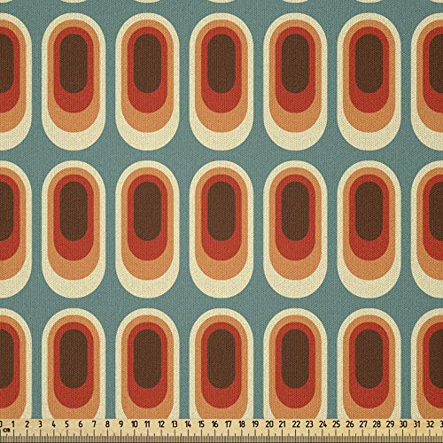 ABAKUHAUS Retro Microfaser Stoff als Meterware, Vintage Mode-Ethno, Deko Basteln Polsterstoff Textilien, 2M (230x200cm), Dunkle Taupe Kadett Blau von ABAKUHAUS