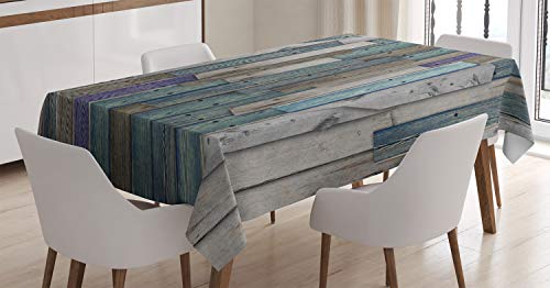 ABAKUHAUS Rustikal Tischdecke, Blau, Grau, Grunge Planks, Schmutzabweisend Pflegeleicht Waschbar Druck Mit Klaren Farben ohne Verblassen, 140 x 200 cm, Grün Blau ABAKUHAUS Rustikal Tischdecke, Blau, Grau, Grunge Planks, Schmutzabweisend Pflegeleicht Waschbar Druck Mit Klaren Farben ohne Verblassen, 140 x 200 cm, Grün Blau von ABAKUHAUS