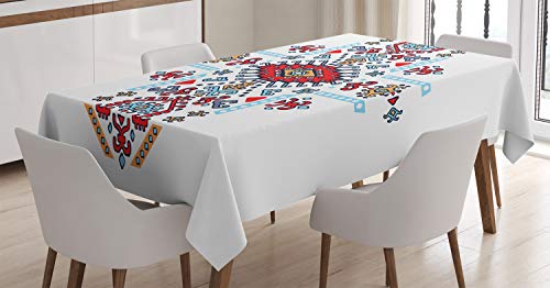ABAKUHAUS Stammes Tischdecke, Mexican Pattern, Pflegeleicht mit Modernster Druck Technologie Waschbar und Personalisiert, 140 x 170 cm, Weiß Rot ABAKUHAUS Stammes Tischdecke, Mexican Pattern, Pflegeleicht mit Modernster Druck Technologie Waschbar und Personalisiert, 140 x 170 cm, Weiß Rot von ABAKUHAUS