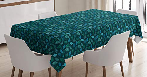 ABAKUHAUS Tropisch Tischdecke, Exotische Ginkgo-Blätter Motif, Schmutzabweisent mit Modernster Druck Technologie Waschbar Klare Farben, 140 x 200 cm, Türkis Dunkel Teal Petrol Blau ABAKUHAUS Tropisch Tischdecke, Exotische Ginkgo-Blätter Motif, Schmutzabweisent mit Modernster Druck Technologie Waschbar Klare Farben, 140 x 200 cm, Türkis Dunkel Teal Petrol Blau von ABAKUHAUS