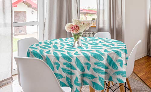 ABAKUHAUS Türkis Runde Tischdecke, Vogelfedern Entwurf, Kreis Tischdecke Abdeckung für Esszimmer Küche Dekoration, 150 cm, Türkis Weiß Beige ABAKUHAUS Türkis Runde Tischdecke, Vogelfedern Entwurf, Kreis Tischdecke Abdeckung für Esszimmer Küche Dekoration, 150 cm, Türkis Weiß Beige von ABAKUHAUS