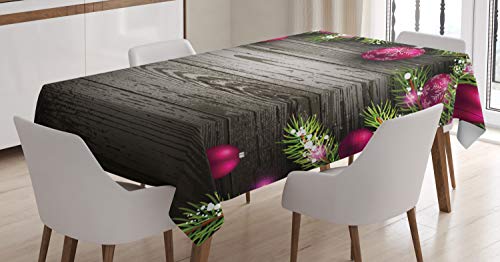 ABAKUHAUS Weihnachten Tischdecke, Rustikale Bälle Branch, Für den Inn und Outdoor Bereich geeignet Waschbar Druck Klar Kein Verblassen, 140 x 170 cm, Braun Rosa ABAKUHAUS Weihnachten Tischdecke, Rustikale Bälle Branch, Für den Inn und Outdoor Bereich geeignet Waschbar Druck Klar Kein Verblassen, 140 x 170 cm, Braun Rosa von ABAKUHAUS