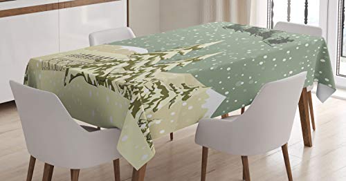 ABAKUHAUS Weihnachten Tischdecke, Weihnachtsmann-Ren, Wasserfest Waschbar mit Klar Sichtbaren Farben kein Verblassen Personalisiert, 140 x 240 cm, Beige Grün ABAKUHAUS Weihnachten Tischdecke, Weihnachtsmann-Ren, Wasserfest Waschbar mit Klar Sichtbaren Farben kein Verblassen Personalisiert, 140 x 240 cm, Beige Grün von ABAKUHAUS