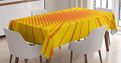 ABAKUHAUS Weinlese-Gelb Tischdecke, Retro Sun Burst, Für den Inn und Outdoor Bereich geeignet Waschbar Druck Klar Kein Verblassen, 140 x 170 cm, Orange und Gelb ABAKUHAUS Weinlese-Gelb Tischdecke, Retro Sun Burst, Für den Inn und Outdoor Bereich geeignet Waschbar Druck Klar Kein Verblassen, 140 x 170 cm, Orange und Gelb von ABAKUHAUS