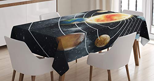 ABAKUHAUS Weltraum Tischdecke, Sonnensystem-Planeten, Personalisierter Druck Klare Farben ohne Verblassen Waschbar für Außen Bereich, 140 x 200 cm, Braun Schwarz ABAKUHAUS Weltraum Tischdecke, Sonnensystem-Planeten, Personalisierter Druck Klare Farben ohne Verblassen Waschbar für Außen Bereich, 140 x 200 cm, Braun Schwarz von ABAKUHAUS