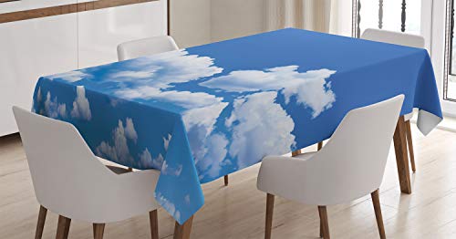 ABAKUHAUS Wolken Tischdecke, Sommer Natur Szene, Personalisierter Druck mit Klaren Farben Waschbar Wasserfest kein Verblassen, 140 x 170 cm, Weiß Blau ABAKUHAUS Wolken Tischdecke, Sommer Natur Szene, Personalisierter Druck mit Klaren Farben Waschbar Wasserfest kein Verblassen, 140 x 170 cm, Weiß Blau von ABAKUHAUS