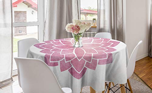 ABAKUHAUS rosa Mandala Runde Tischdecke, Yoga-Lotus-Blumen-Kunst, Kreis Tischdecke Abdeckung für Esszimmer Küche Dekoration, 150 cm, Baby-Rosa Blush ABAKUHAUS rosa Mandala Runde Tischdecke, Yoga-Lotus-Blumen-Kunst, Kreis Tischdecke Abdeckung für Esszimmer Küche Dekoration, 150 cm, Baby-Rosa Blush von ABAKUHAUS