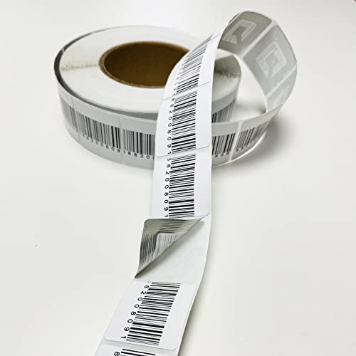 RF-Klebeetiketten 40x40 mm mit Barcode, Rollenetiketten 1000 o 2000 Stück, Anti-Diebstahl-Etiketten Ideal für Geschäfte und Unternehmen, Alarmaufkleber, Kleideralarm mit 8,2 MHz RF EAS. (1000) RF-Klebeetiketten 40x40 mm mit Barcode, Rollenetiketten 1000 o 2000 Stück, Anti-Diebstahl-Etiketten Ideal für Geschäfte und Unternehmen, Alarmaufkleber, Kleideralarm mit 8,2 MHz RF EAS. (1000) von ABARNOM