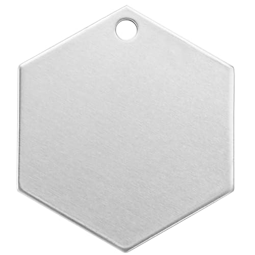 ABBECIAO 2,5 cm Sechskant-Aluminium-Stempelrohling für Haustier-ID-Tagen-Schlüsselanhänger, 14 g. von ABBECIAO