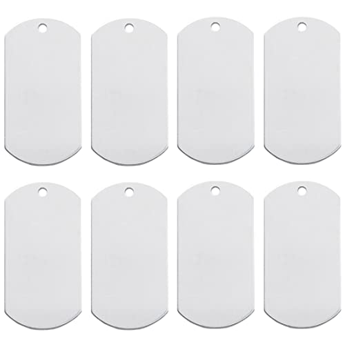 ABBECIAO 50 Stück Hundemarken, 0,16 cm dick, Schildform, Aluminiumrohlinge für Gravur, personalisiertes Stempeln mit Loch, (2,5 x 5,1 cm) von ABBECIAO