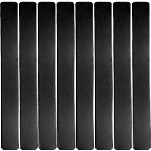 ABBECIAO Gravierbare Armbandrohlinge aus eloxiertem Aluminium, 1,9 x 17,8 x 0,1 cm, Gravur, Rohlinge für DIY-Manschetten, Armbänder, Schmuckbastelzubehör, 12 Stück, Schwarz von ABBECIAO