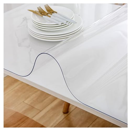 ABBNIA Klarer Tischschutz, transparente Tischdecke mit 1,5 mm Dicke, kristallklarer, transparenter, wasserdichter Tischdeckenschutz aus PVC-Vinyl a ABBNIA Klarer Tischschutz, transparente Tischdecke mit 1,5 mm Dicke, kristallklarer, transparenter, wasserdichter Tischdeckenschutz aus PVC-Vinyl a von ABBNIA