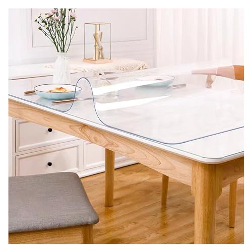 Transparenter Tischschutz, transparente Tischdecke mit 1,5 mm Dicke, Tischschutz, transparente, abwischbare Tischdecke aus PVC, wasserdichte Transparenter Tischschutz, transparente Tischdecke mit 1,5 mm Dicke, Tischschutz, transparente, abwischbare Tischdecke aus PVC, wasserdichte von ABBNIA
