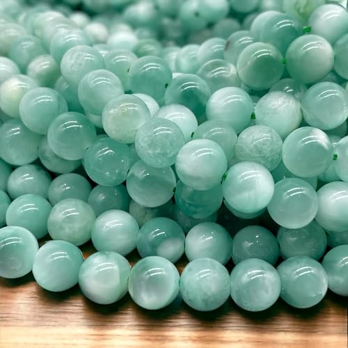 ABC GEMS USA ABCGEMS Russische grüne Angelit-Perlen, zweifarbiges Farbschema mit wunderschönem Blitz (fügt eine dynamische und schillernde Qualität hinzu, die ein auffälliger Blickfang ist), von ABC GEMS USA