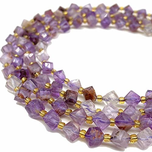ABCGEMS Brasilianische Super Sieben Perlen (eine revolutionäre Schneidtechnik verleiht einem traditionellen Würfel einen dynamischeren Look), diamantgeschliffen, diagonalgebohrt, 3D-Zauberwürfel, 5 mm von ABC GEMS USA