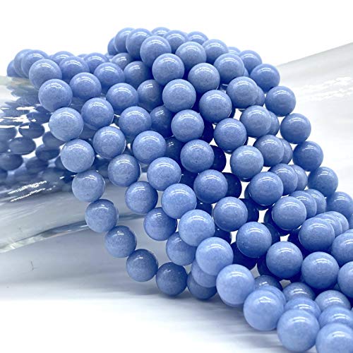 ABCGEMS Mexikanische blaue Aragonit-Perlen (AKA Höhle Calcit- extrem selten) Heilkristall Chakra Energiestein ideal für Armbänder, Halsketten, Ringe, DIY, Schmuckherstellung, glatt, rund, 12 mm von ABC GEMS USA