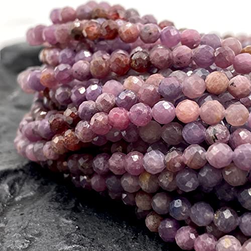 ABCGEMS Perlen mit Farbverlauf, Tansanian Purple Sapphire (revolutionäre Schneidtechnik für kleine Perlen verbessert Funkeln, Tiefe und Dimension), Diamantschliff, mikrofacettiert, rund, Babygröße, von ABC GEMS USA