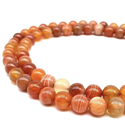 ABCGEMS Sonnenuntergang Botswana Achat Perlen (seltene Farbe, kein gewöhnlicher Botswana Achat), Heilkristallstein, ideal für Armband, Halsketten, Ringe, DIY, Schmuckherstellung, Handwerk, rund, 8 mm von ABC GEMS USA