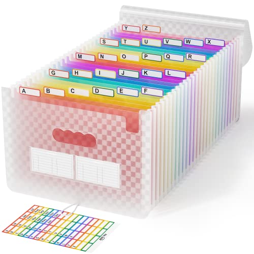 ABC life Dokumentenmappe A4 mit Gittermuster,26Fächermappe Datei Organizer,Regenbogen Akkordeon Erweiterbar Ordnungsmappe, Grosse Kapazität Dokumententasche,A4 Ordner Tragbar Sortiermappe Schule(Rosa) ABC life Dokumentenmappe A4 mit Gittermuster,26Fächermappe Datei Organizer,Regenbogen Akkordeon Erweiterbar Ordnungsmappe, Grosse Kapazität Dokumententasche,A4 Ordner Tragbar Sortiermappe Schule(Rosa) von ABC life