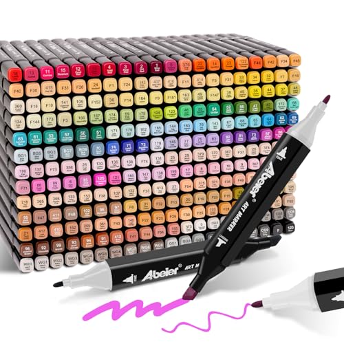 ABEIER 262 Farben Filzstifte Set, Art Marker Twin Tip Marker Textmarker Stift Set, Alkoholmarker für Kinder Student Anfänger, Hervorheben, Skizzieren, Zeichnen, Ausmalen mit Tragetasche ABEIER 262 Farben Filzstifte Set, Art Marker Twin Tip Marker Textmarker Stift Set, Alkoholmarker für Kinder Student Anfänger, Hervorheben, Skizzieren, Zeichnen, Ausmalen mit Tragetasche von ABEIER