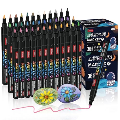 ABEIER Acrylstifte für Steine Wasserfest,Acrylstifte Marker Stifte,36 Farben Permanent Marker Stifte,Steine Bemalen Acrylstifte Paint Pen für DIY,Leinwand, Papier, Glasmalerei,Keramik ABEIER Acrylstifte für Steine Wasserfest,Acrylstifte Marker Stifte,36 Farben Permanent Marker Stifte,Steine Bemalen Acrylstifte Paint Pen für DIY,Leinwand, Papier, Glasmalerei,Keramik von ABEIER