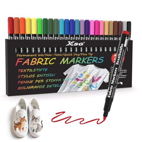 ABEIER Textilstifte Waschmaschinenfest,24 Textilfarbe Waschmaschinenfest,Textilmarker Permanent Stoffmalfarben ideal für T-Shirts, Stofftaschen - Für Kinder und Erwachsene ABEIER Textilstifte Waschmaschinenfest,24 Textilfarbe Waschmaschinenfest,Textilmarker Permanent Stoffmalfarben ideal für T-Shirts, Stofftaschen - Für Kinder und Erwachsene von ABEIER