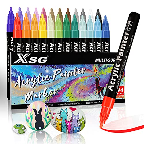 Acrylstifte Marker Stifte,24 Farben 3mm Permanent Marker Stifte Steine Eier Bemalen Acrylstifte Paint Pen für DIY Stein, Leinwand, Papier, Glasmalerei,Keramik Acrylstifte Marker Stifte,24 Farben 3mm Permanent Marker Stifte Steine Eier Bemalen Acrylstifte Paint Pen für DIY Stein, Leinwand, Papier, Glasmalerei,Keramik von ABEIER