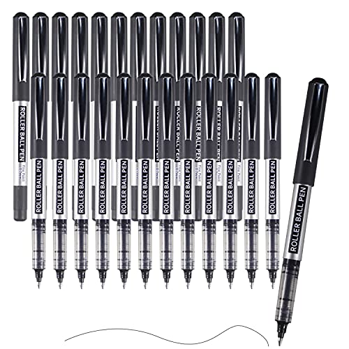 Schwarzer Kugelschreiber,25 Stücke Tintenroller Stifte, 0,7 mm Spitze Gelstifte Gelschreiber für Schulsachen Bürobedarf Studenten von ABEIER