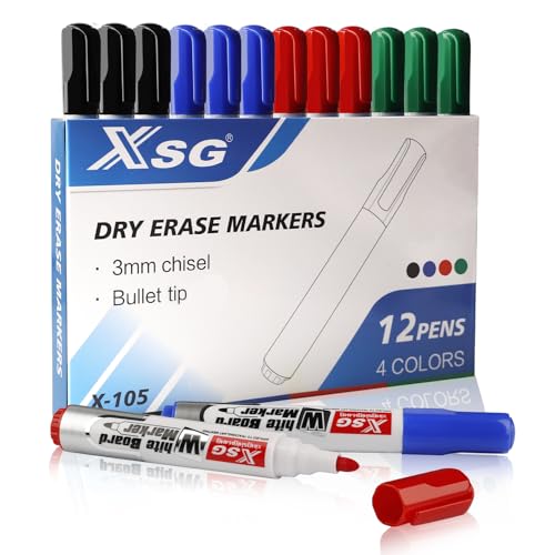 Whiteboard Marker,12 Whiteboard Stifte,Trocken Abwischbar, Rundspitze 3mm,4 Farben Whiteboard Stifte Rundspitze Set Perfekt für Zuhause Schule Büro12er Pack Whiteboard Marker,12 Whiteboard Stifte,Trocken Abwischbar, Rundspitze 3mm,4 Farben Whiteboard Stifte Rundspitze Set Perfekt für Zuhause Schule Büro12er Pack von ABEIER