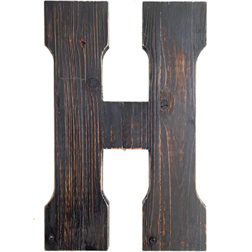 ABELOTS Großer Buchstaben-Wandkunst für Wohnzimmer, Badezimmer, Schlafzimmer und Wohnkultur, rustikale Bauernhaus-Schriftzug für Familien-Nachnamen, großes dekoratives Holz, 35,6 x 25,4 cm (große H) von ABELOTS