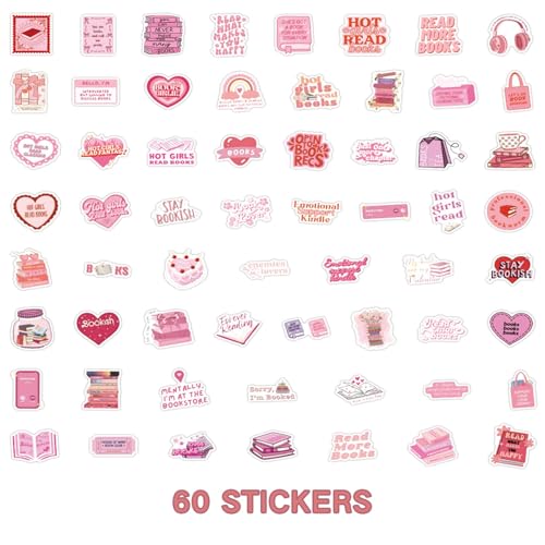 60 Vintage Rosa Bookish Sticker für Kindle - Ästhetische Buchliebhaber-Aufkleber für Kindle - Buch-Merchandise & Lesezubehör - Stilvolle Vintage-Leser-Accessoires 60 Vintage Rosa Bookish Sticker für Kindle - Ästhetische Buchliebhaber-Aufkleber für Kindle - Buch-Merchandise & Lesezubehör - Stilvolle Vintage-Leser-Accessoires von ABERE