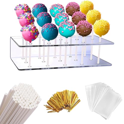 ABERE 301-teiliges Set 100 Tortenstangen + Premium-Verpackungen & Bänder + Lollipop-Dispenser - für DIY Lollipops, Tortenstangen & Pralinen von höchster Qualität ABERE 301-teiliges Set 100 Tortenstangen + Premium-Verpackungen & Bänder + Lollipop-Dispenser - für DIY Lollipops, Tortenstangen & Pralinen von höchster Qualität von ABERE