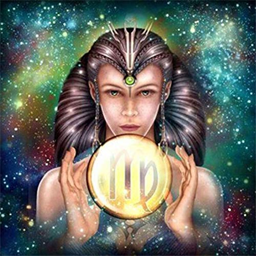 ABEUTY 5D Diamond Painting DIY Full Drill Strasssteine, Sternzeichen Jungfrau, Malen mit Diamanten, Kristall-Diamant-Kunst-Kits (Jungfrau) von ABEUTY
