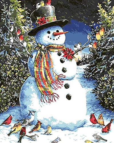 ABEUTY Malen nach Zahlen für Erwachsene und Anfänger, Weihnachtsschneemann, Vogel, Mütze, Schal, 40,6 x 50,8 cm, Zahlenmalerei ABEUTY Malen nach Zahlen für Erwachsene und Anfänger, Weihnachtsschneemann, Vogel, Mütze, Schal, 40,6 x 50,8 cm, Zahlenmalerei von ABEUTY