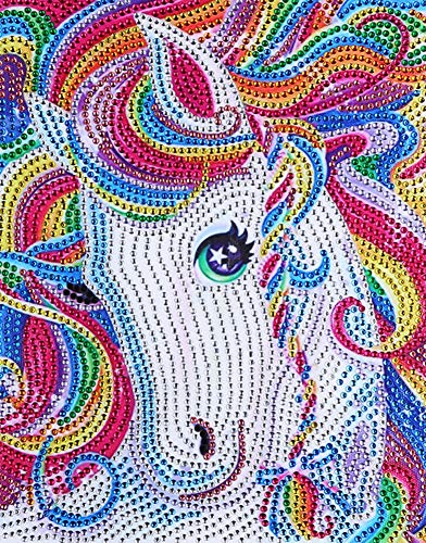 ABEUTY Diamond Painting DIY 5D Spezielle Form Strasssteine Weißes Pferd Tier Teilbohrer Kristall Diamant Kunst Kits (Pferd) von ABEUTY