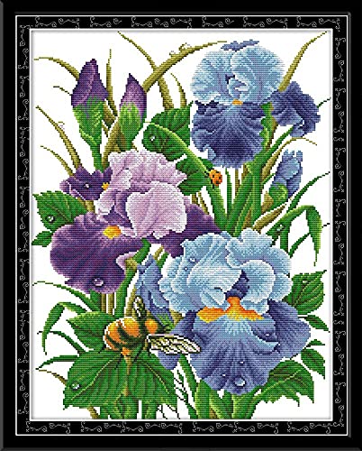 ABEUTY Kreuzstich-Set, Iris-Blumen für Erwachsene, Kinder und Anfänger, vorgedruckt oder nicht, DIY, 14-fädiges Stickerei-Starter-Set, gestempelt oder ungestempelt, Handarbeit, Heimdekoration ABEUTY Kreuzstich-Set, Iris-Blumen für Erwachsene, Kinder und Anfänger, vorgedruckt oder nicht, DIY, 14-fädiges Stickerei-Starter-Set, gestempelt oder ungestempelt, Handarbeit, Heimdekoration von ABEUTY