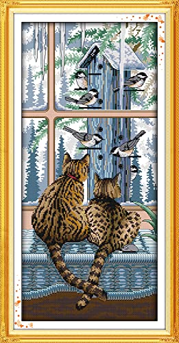 ABEUTY 14ct Kreuzstich Stickpackungen Zählbare Ungestempelt, Katzen Vogel Verschluss Stoff ohne Vorgedrucktes Muster Stickerei Set Erwachsene Anfänger ABEUTY 14ct Kreuzstich Stickpackungen Zählbare Ungestempelt, Katzen Vogel Verschluss Stoff ohne Vorgedrucktes Muster Stickerei Set Erwachsene Anfänger von ABEUTY