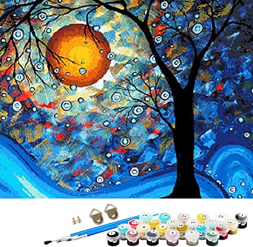 ABEUTY Malen nach Zahlen Traumbaum Van Gogh Moon Night, DIY Ölgemälde auf Leinwand Gemälde 40x50cm Wandkunst von ABEUTY
