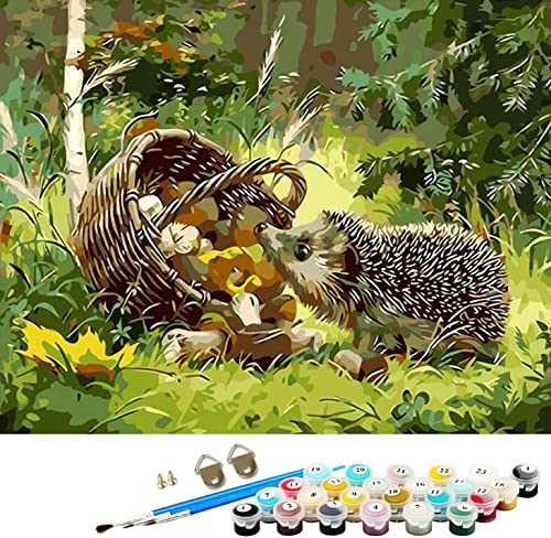 ABEUTY Wandkunst Wald Igel Obst Malen nach Zahlen, DIY Ölgemälde auf Leinwand Gemälde 40x50cm ABEUTY Wandkunst Wald Igel Obst Malen nach Zahlen, DIY Ölgemälde auf Leinwand Gemälde 40x50cm von ABEUTY