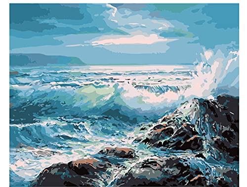 ABEUTY Wandkunst Welle Meer Malen nach Zahlen, DIY Ölgemälde auf Leinwand Gemälde 40x50cm ABEUTY Wandkunst Welle Meer Malen nach Zahlen, DIY Ölgemälde auf Leinwand Gemälde 40x50cm von ABEUTY